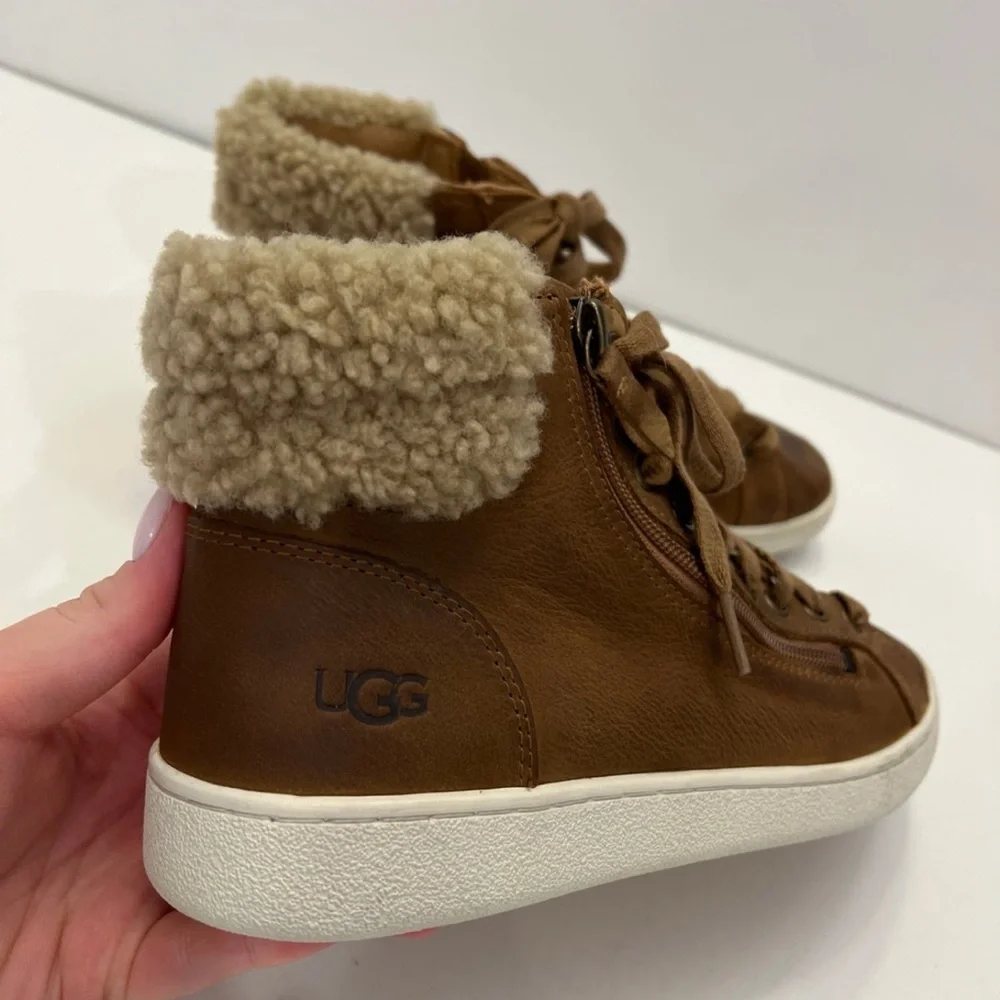 UGG Olive shearling cuff bootie sneaker